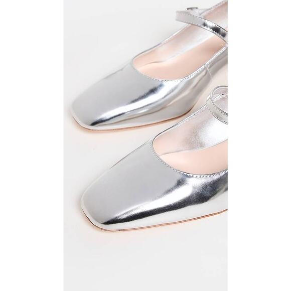Loeffler Randall Lyra Mary Jane Pumps in Silver 8.5 - Picture 4 of 5